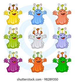 Cartoon monsters for Halloween or other events