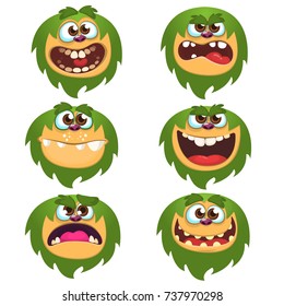 Cartoon Monsters set for Halloween. Vector set of cartoon monsters isolated. Design for print, party decoration, t-shirt, illustration, emblem or sticker