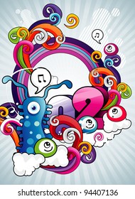 cartoon monsters vector illustration