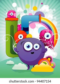 cartoon monsters vector illustration