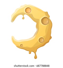 Cartoon moon with craters. Vector eps 10