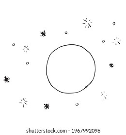 Cartoon moon. Isolated on a white background, vector. Print for a postcard. Illustration for a T-shirt.