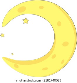 cartoon moon with stars illustration