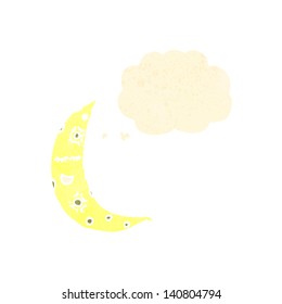 Cartoon-Mond mit Denkblase