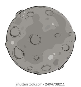 Cartoon moon. Vector clip art illustration. The moon on white background.