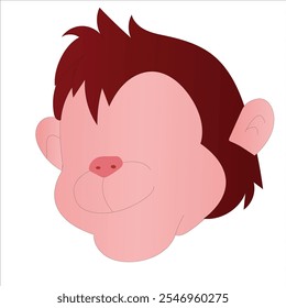 Cartoon Moonkey face vector illustration