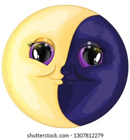 Cartoon moon,Vector illustration