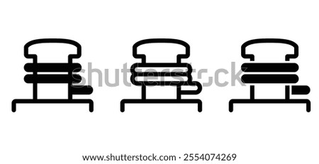Cartoon mooring posts, or bollards icon. For ship, boat, ferry or mooring boats. Marine bollard for boats or yachts mooring. For rope tied on pier. Boat tools. Haven or port and bollard angled logo.

