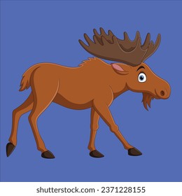 Cartoon moose animal character design illustration