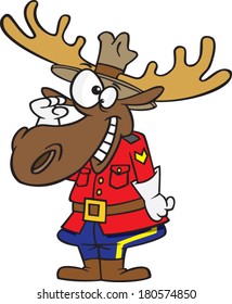 Cartoon Moose Dressed As A Mountie