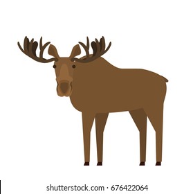 cartoon moose elk on white background