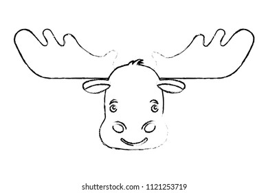 cartoon moose head portrait wild