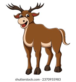 cartoon moose vector illustration isolated on white background