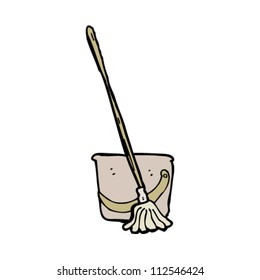 cartoon mop and bucket