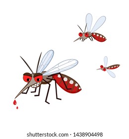 Cartoon Mosquito Aedes  Aegypti Vector