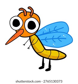 Cartoon Mosquito character vector illustration design