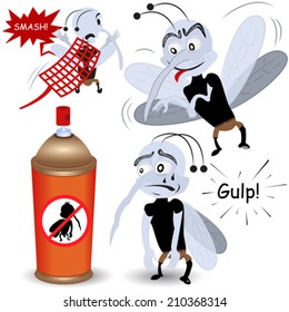 cartoon mosquito illustrations