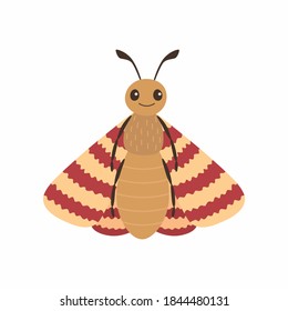 Cartoon moth insect isolated on white background