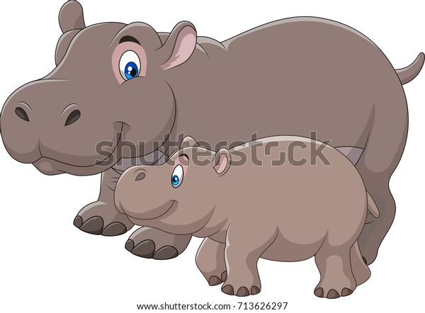 Mere Et Bebe Hippo Image Vectorielle De Stock Libre De Droits