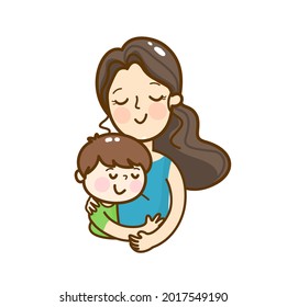 Cartoon mother and kids vector
