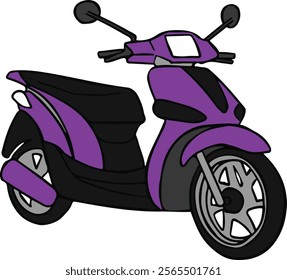 Cartoon Motorbike Scooter Moped Vector