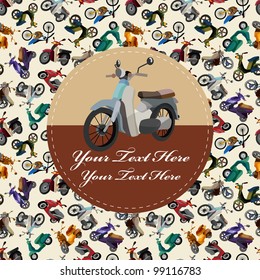 cartoon motorcycle card