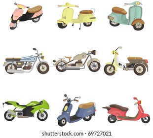 cartoon motorcycle icon