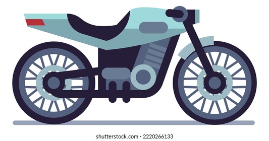 Cartoon Motorcycle Icon. Fast Urban Bike Side View