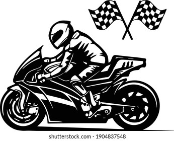 Cartoon motorcycle vector on white