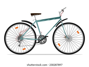 Cartoon mountain bike. Vector illustration without gradients on one layer. 