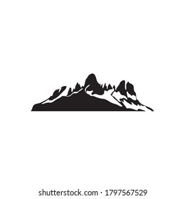 cartoon mountain icon over white background, silhouette style, vector illustration