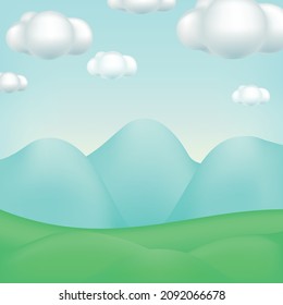 
Cartoon mountain landscape. Artistic illustration. 3d vector background.