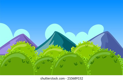 Cartoon Mountains Landscape