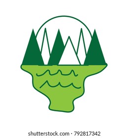 cartoon mountains landscape