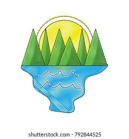 cartoon mountains landscape