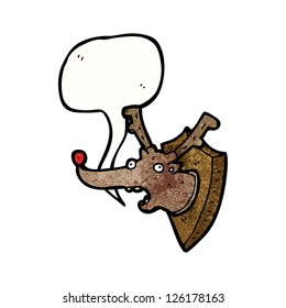 cartoon mounted stag head