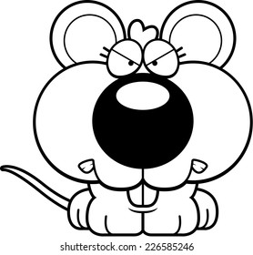A cartoon mouse with an angry expression.