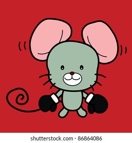 cartoon mouse boxer fighter