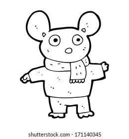 ratón de dibujos animados en ropa