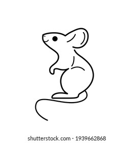 Cartoon mouse - cute character for children. Vector illustration in cartoon style.