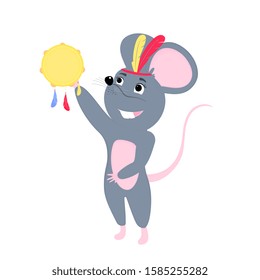 Cartoon mouse. Funny rat. Mice. Symbol of Chinese New Year 2020.
