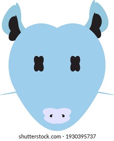 Icono de la cabeza del ratón de dibujos animados. Arte de clip de animales de vectores