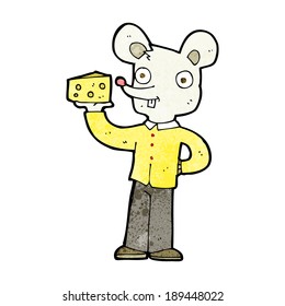 ratón de dibujos animados sujetando el queso