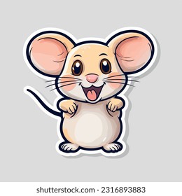 Cartoon mouse. Isolated on white background. Vector illustration for pet, animal, wildlife concept
