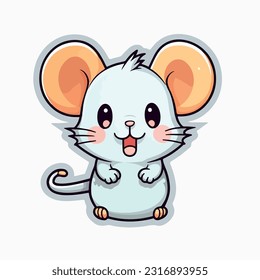 Cartoon mouse. Isolated on white background. Vector illustration for pet, animal, wildlife concept
