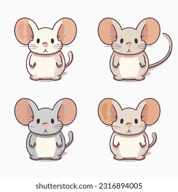 Cartoon mouse. Isolated on white background. Vector illustration for pet, animal, wildlife concept
