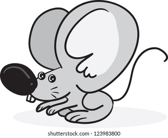 Cartoon mouse with large ears
