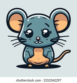 Design-Vorlage für Cartoon-Maus-Logo. Vektorgrafik einer süßen Cartoon-Maus. Cartoon-Maus
