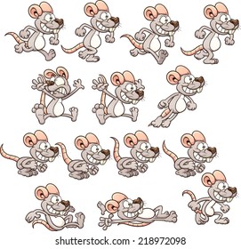 Cartoon mouse ready for animation. Vector clip art illustration with simple gradients. Each on a separate layer. 