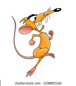 Cartoon Mouse running confidently vector illustration